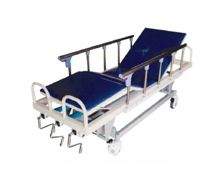 D40-不銹鋼三搖升降搶救床 ABS床板、翻轉護欄、三搖升降搶救床